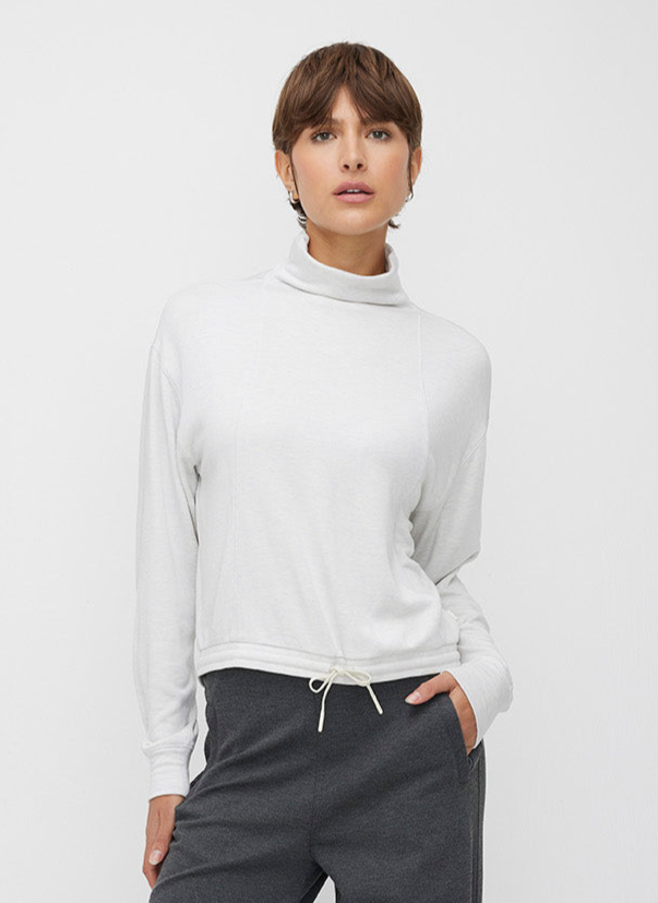 Cropped Funnel Neck Pullover